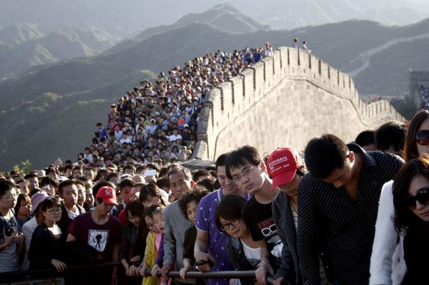 Beijing Times reports the decline of the wall is due to natural conditions and accidental and deliberate reckless human activities, and lack of protection.Credit: Getty 