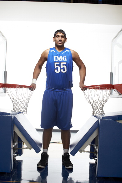 Basketball: Indian Basketball Story: Portrait of Satnam Singh Bhamara during photo shoot at IMG Academy. Bhamara, a 7'1" teenager from Punjab, has hopes of becoming the first NBA player from India.  Bradenton, FL 1/26/2013 CREDIT: Simon Bruty (Photo by Simon Bruty /Sports Illustrated/Getty Images) (Set Number: X156109 TK1 R2 F37 )