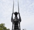 fearsome feline guardian sculpture graces marble arch