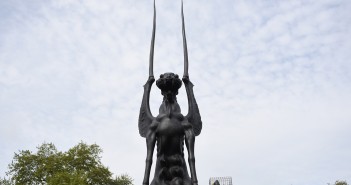 fearsome feline guardian sculpture graces marble arch