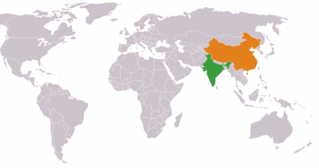 Wall Street Journal: World map showing India and China