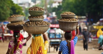 Female Entrepreneurs: Women carry food in baskets on top of their heads