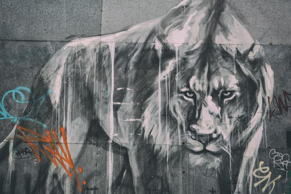 Mural of a lion